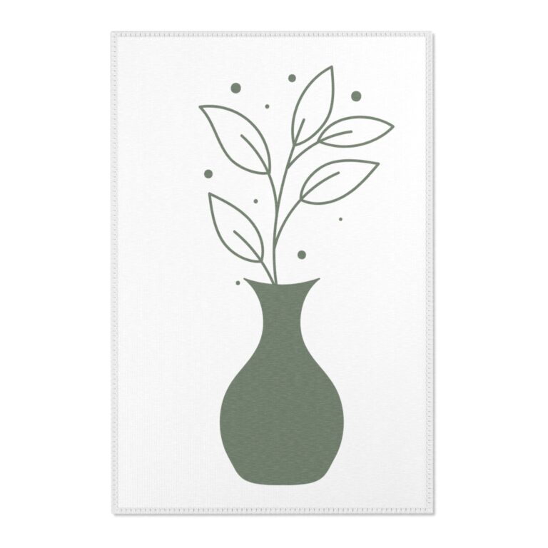 Elegant Floral Area Rug with Vase Design