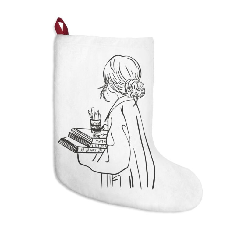 Cozy Artistic Christmas Stocking – Perfect for Book Lovers and Creatives