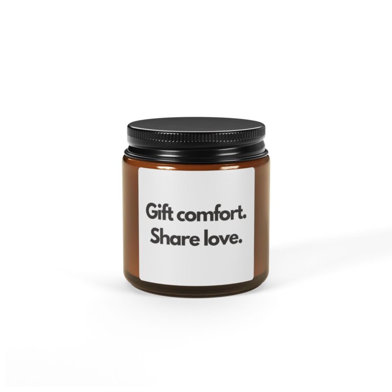 Gift Comfort Scented Soy Candle - Share Love, Amber Jar