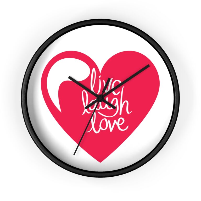 Live Laugh Love Wall Clock - Heart Design Home Decor