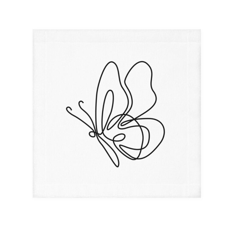 Minimal Line Butterfly Face Towel — Elegant One-Line Design
