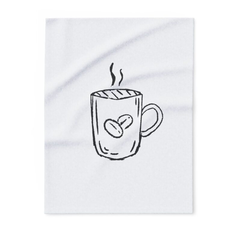 Arctic Fleece Blanket — Cozy Hot Cocoa Mug Sketch Throw