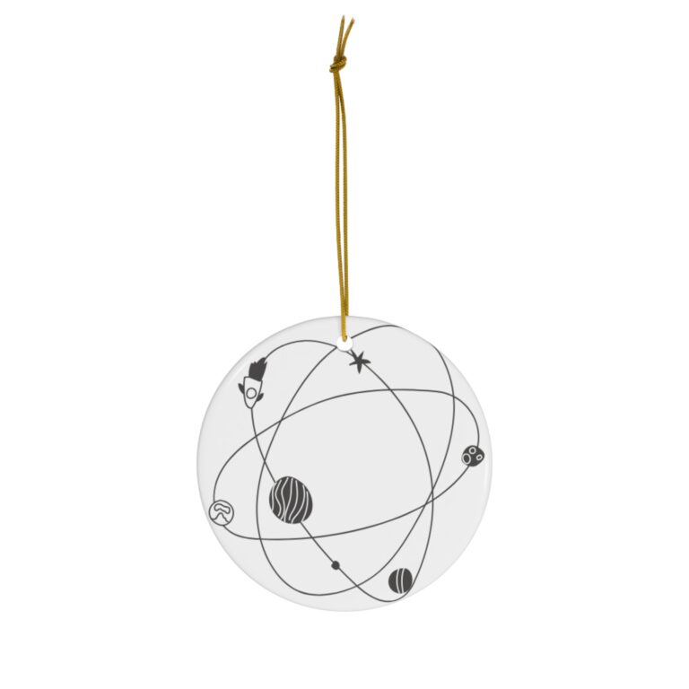 Solar System Ceramic Ornament — Minimalist Space Planet Christmas Décor