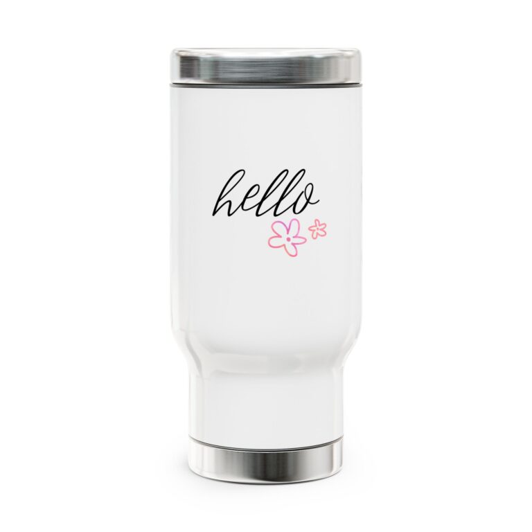 Hello Floral 14oz Stainless Steel Travel Mug with Handle