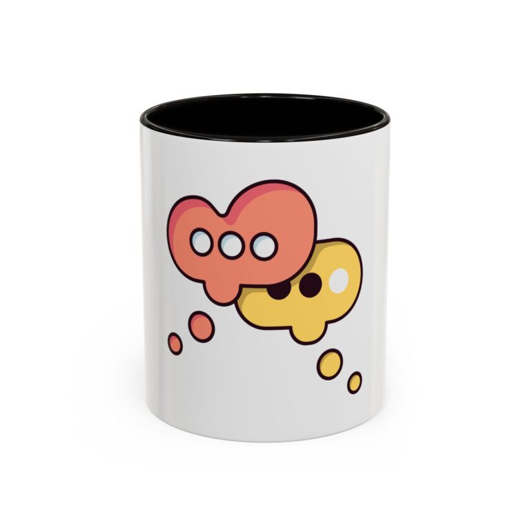 Chat Bubble Colorful Coffee Mug – Cute Pink & Yellow Speech Bubble Design (11oz, 15oz)