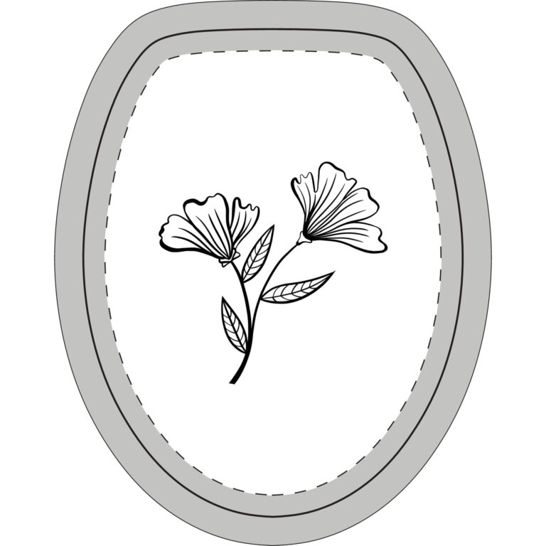 Floral Bathroom 3-Piece Toilet Set — Contour Rug, Lid Cover & Bath Mat