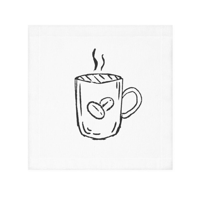 Coffee Mug Sketch Face Towel