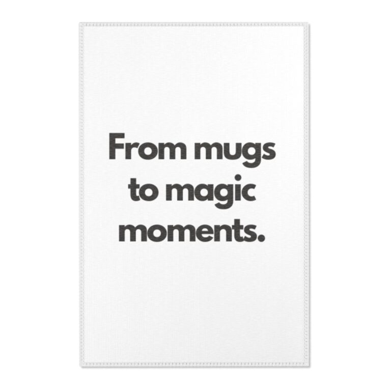 Area Rug — "From mugs to magic moments." Minimalist Kitchen Accent Rug
