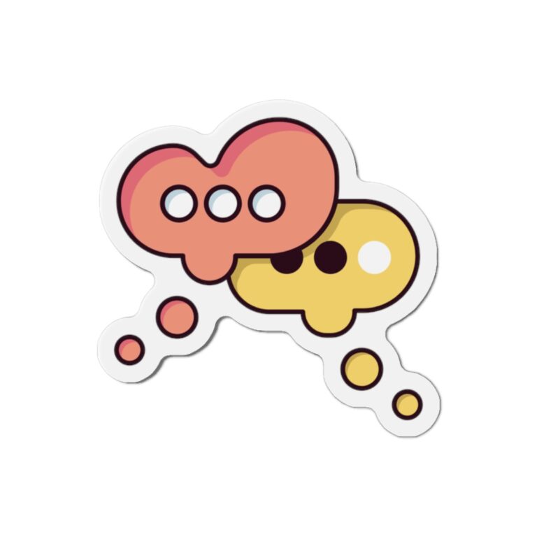 Conversation Bubbles Die-Cut Magnet — Cute Chat Icon Refrigerator Magnet