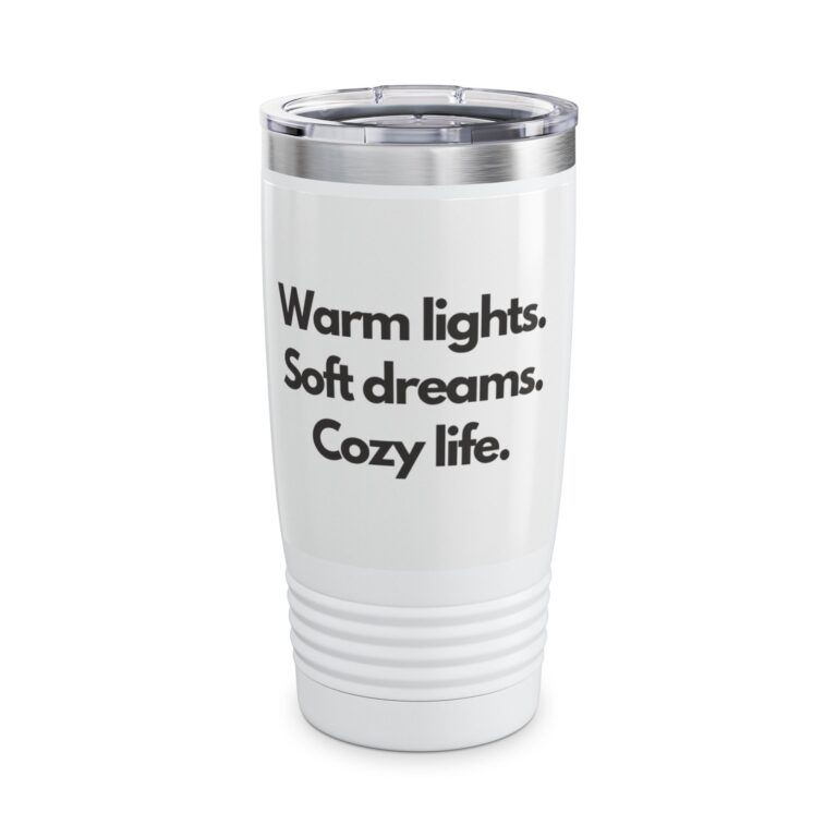 Cozy Life 20oz Tumbler — "Warm lights. Soft dreams. Cozy life."