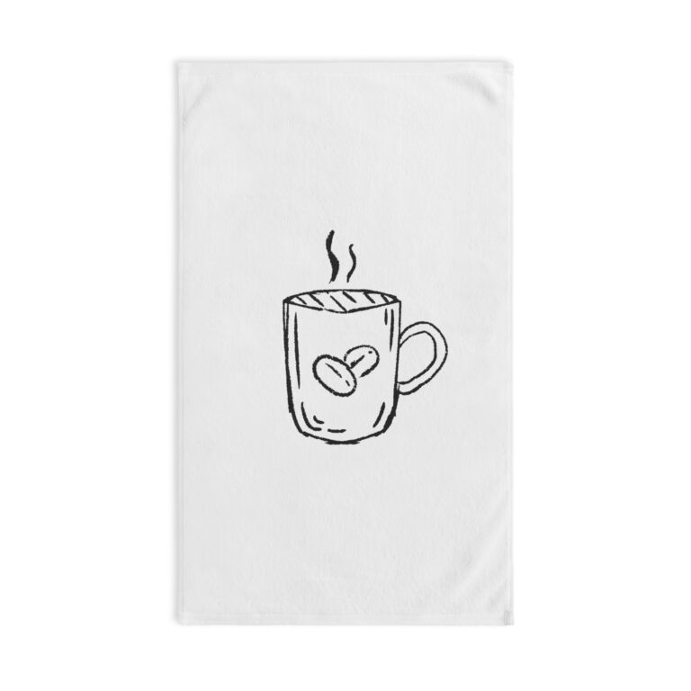 Coffee Mug Sketch Hand Towel