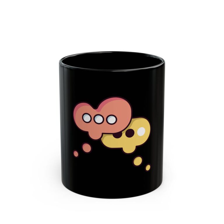 Black Ceramic Mug — Cute Chat Bubble Design (11oz & 15oz)