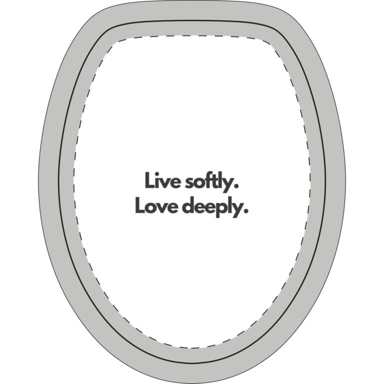 Toilet Set — "Live Softly. Love Deeply." 3-Piece Bathroom Mat & Lid Cover Set