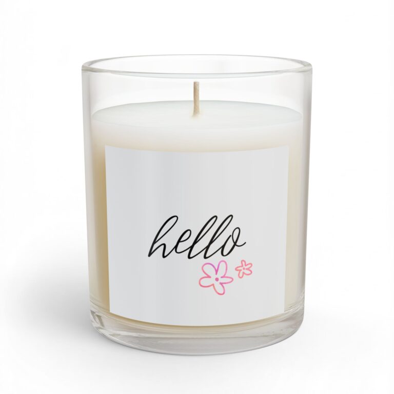 Hello Floral Glass Candle — 11oz Scented Decorative Candle