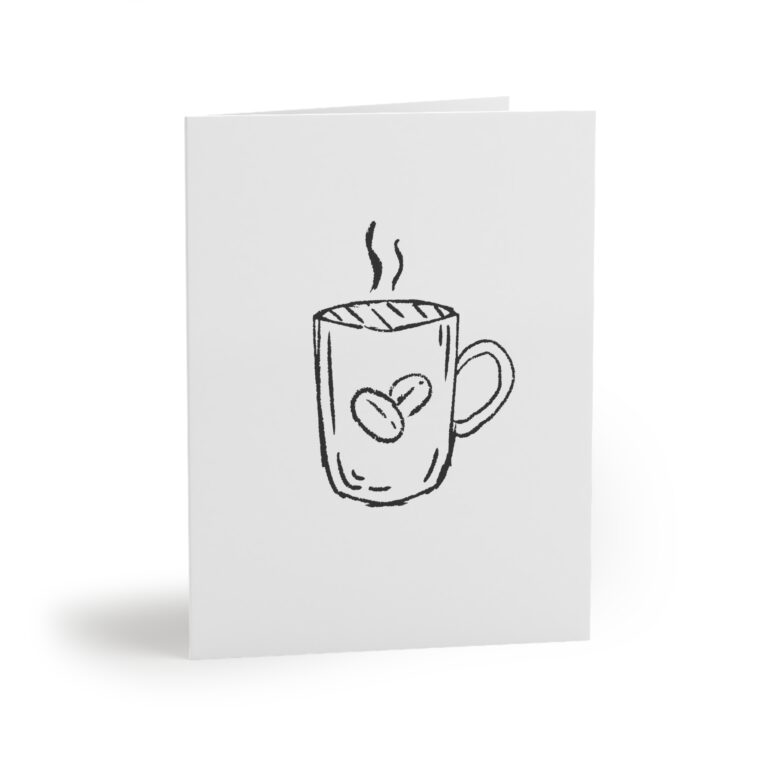 Coffee Cup Greeting Cards — Set of 8/16/24 Minimalist Blank Note Cards