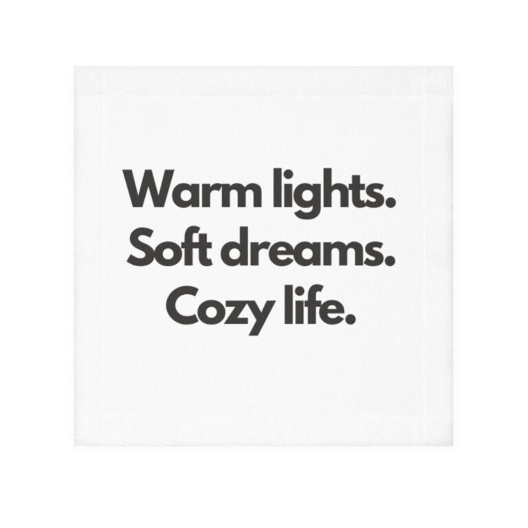 Cozy Life Face Towel — "Warm lights. Soft dreams. Cozy life." Cotton Face Towel