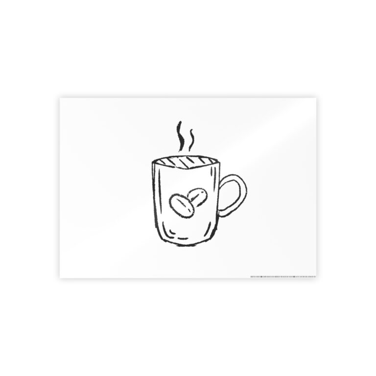 Coffee Mug Gloss Poster - Minimalist Wall Art for Home or Office Decor