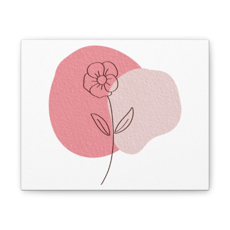 Minimal Pink Floral Canvas