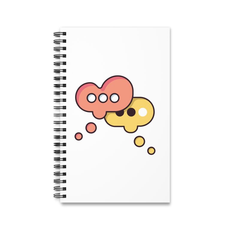 Thought Bubble Spiral Journal — Cute Conversation Doodle Notebook