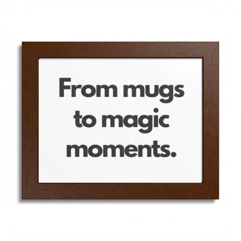 Framed Poster — “From mugs to magic moments.” Minimalist Kitchen Wall Art