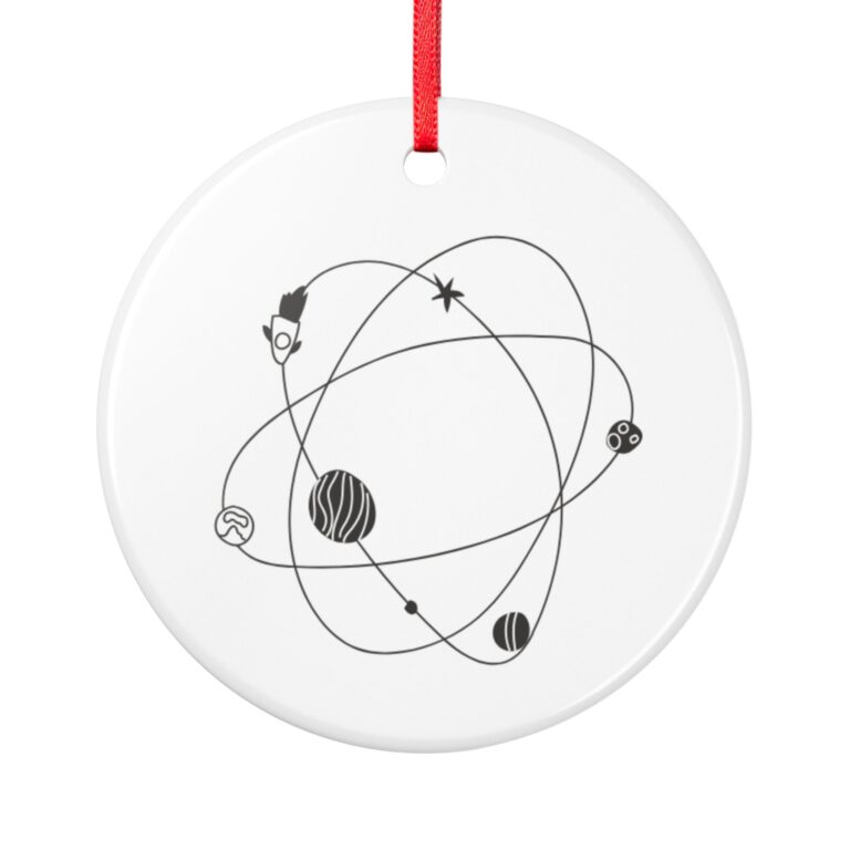Solar System Orbit Ceramic Ornament — Minimal Planetarium Holiday Decoration