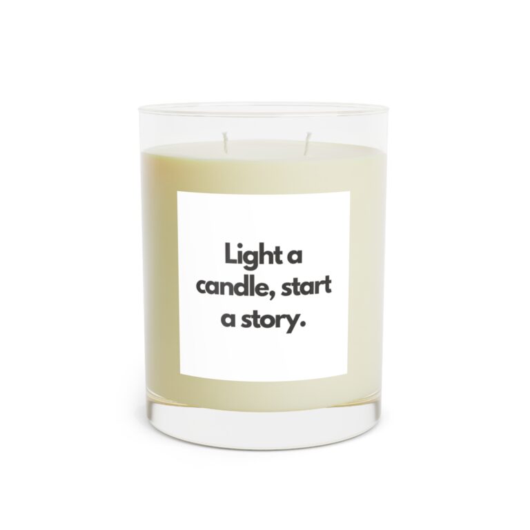 11oz Scented Candle — "Light a candle, start a story" Glass Jar