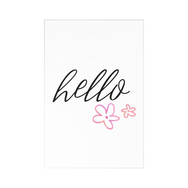 Hello Floral Postcards — Set of 7 Cute Greeting Cards