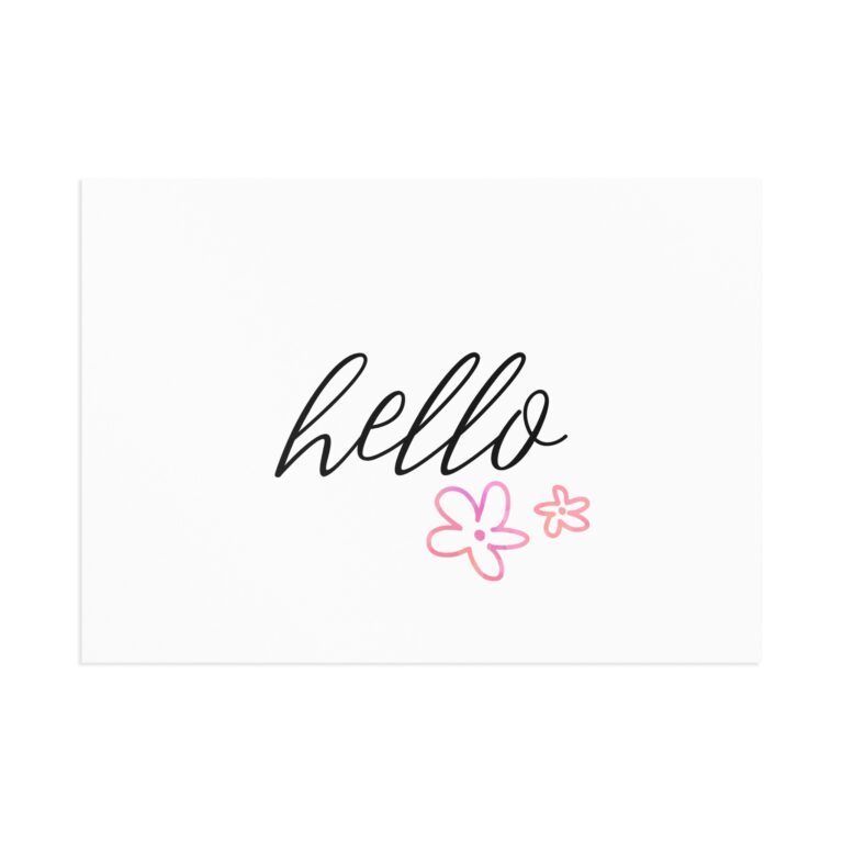 Hello Floral Postcard — Minimalist Fine Art Greeting Card Set