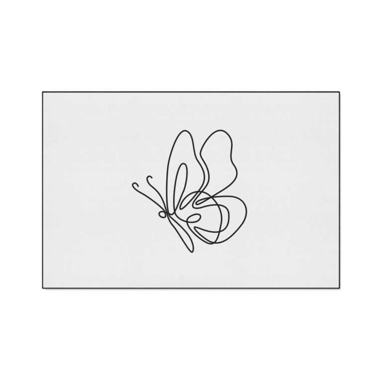 Butterfly Line Art Floor Mat — Minimalist Entry Doormat