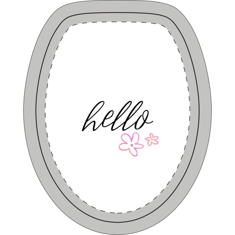 Toilet Seat & Rug Set — 'hello' Floral 3-Piece Bathroom Mat Set