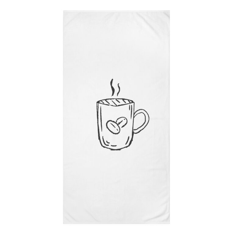 Coffee Mug Sketch Cotton Towel
