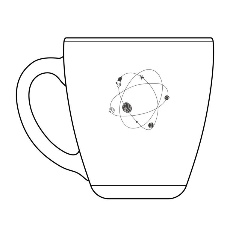 Engraved Solar System Glass Mug — 15.5 oz Tapered Space Coffee Cup