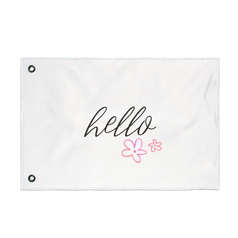 Hello Floral Double-Sided Flag