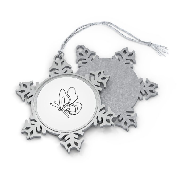 Pewter Snowflake Ornament — Personalized Photo Holiday Keepsake