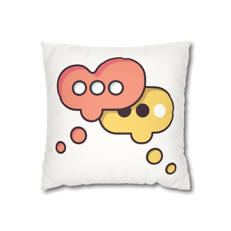 Cute Chat Bubble Decorative Pillowcase — Whimsical Conversation Throw Pillow