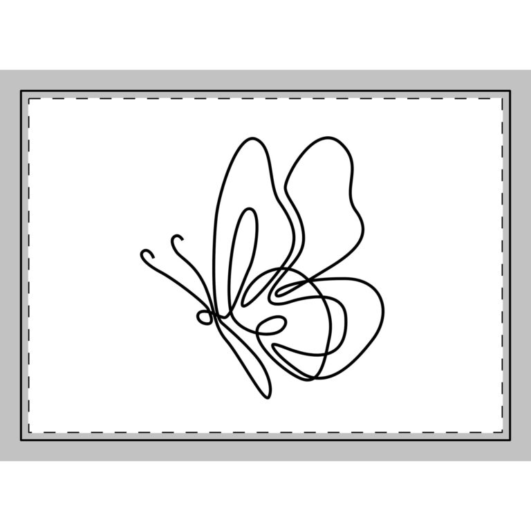 Minimal Line Art Butterfly Rug — Modern Boho Accent Mat