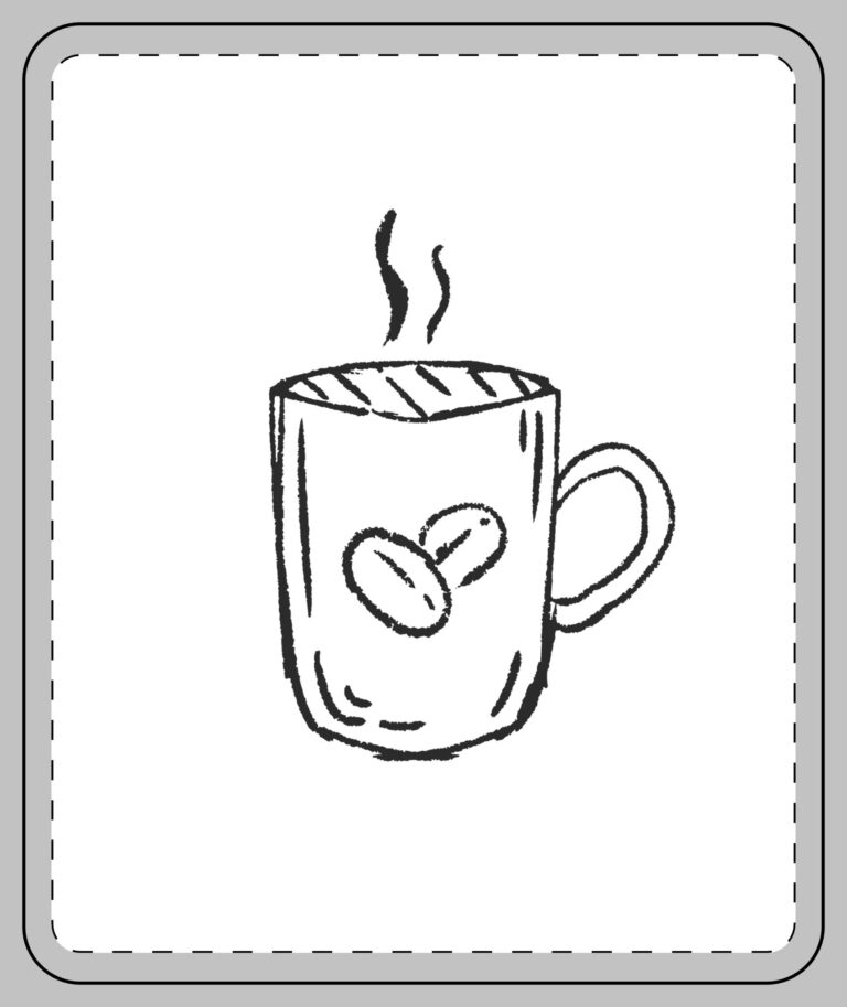 Coffee Sketch Fleece Blanket — Cozy Hot Coffee Mug Design