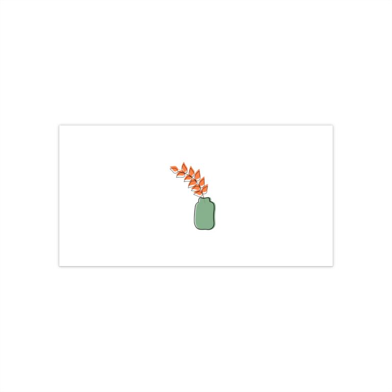 Minimal Green Vase Sticker — Small Floral Bumper Sticker