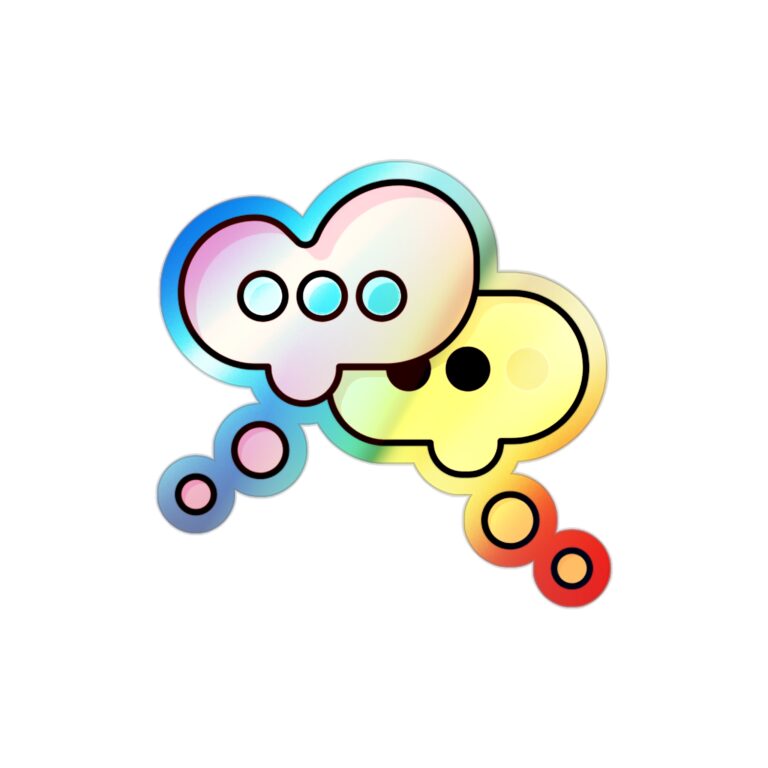 Holographic Thought Bubble Die-Cut Sticker — Rainbow Chat Icon Sticker