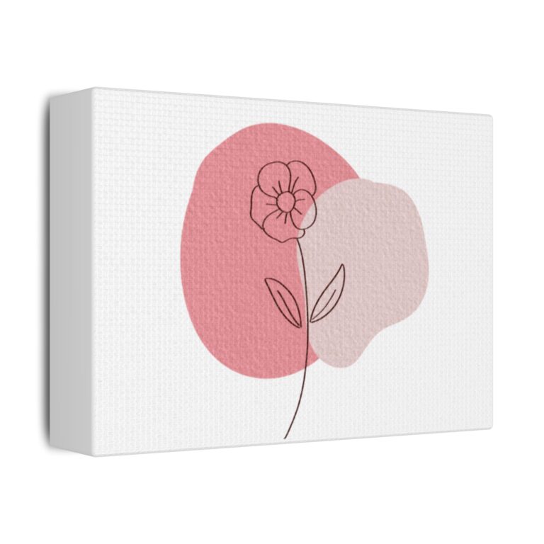 Minimal Pink Flower Satin Canvas Print — Stretched Wall Art