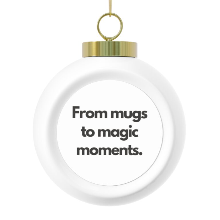 Poinsettia & Candle Christmas Ball Ornament — "From mugs to magic moments."