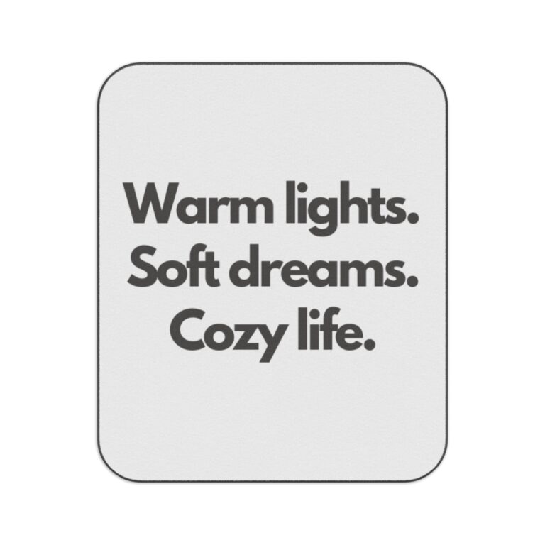 Picnic Blanket — "Warm lights. Soft dreams. Cozy life." Minimal Cozy Outdoor Blanket