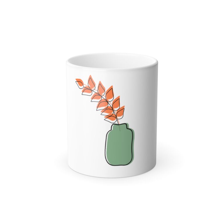 Color-Change Mug — Minimal Botanical Vase Design (11 oz)