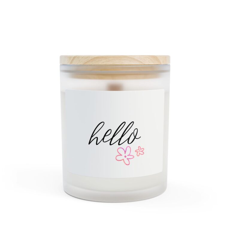 Hello Floral Candle — 11oz Frosted Glass Scented Candle