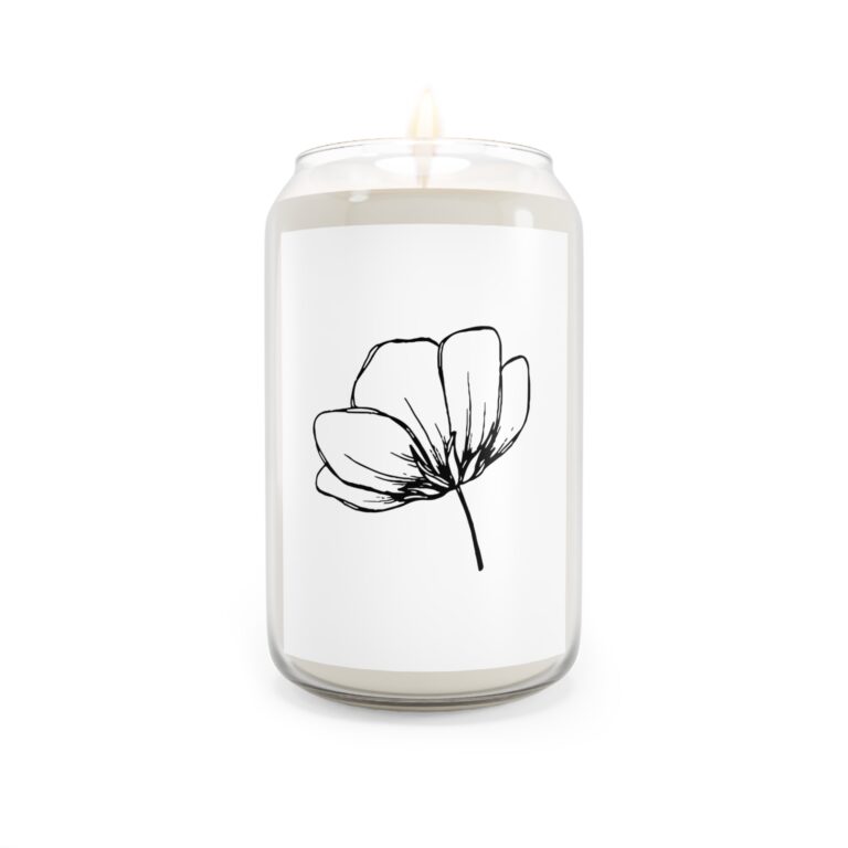 Botanical Line Art Soy Candle — 13.75oz Scented Candle