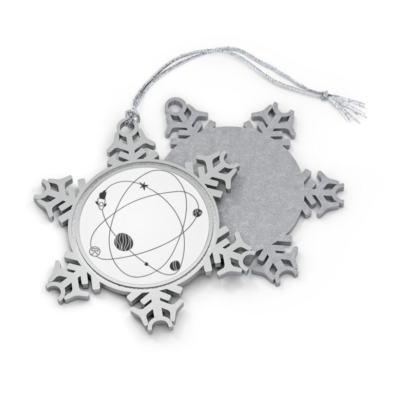 Pewter Snowflake Ornament — Celestial Solar System Holiday Decoration