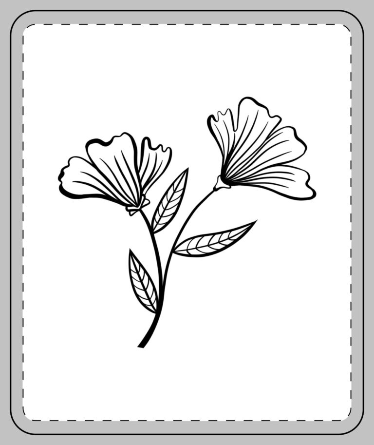 Floral Line Art Fleece Blanket – Minimal Black & White Wildflower Throw