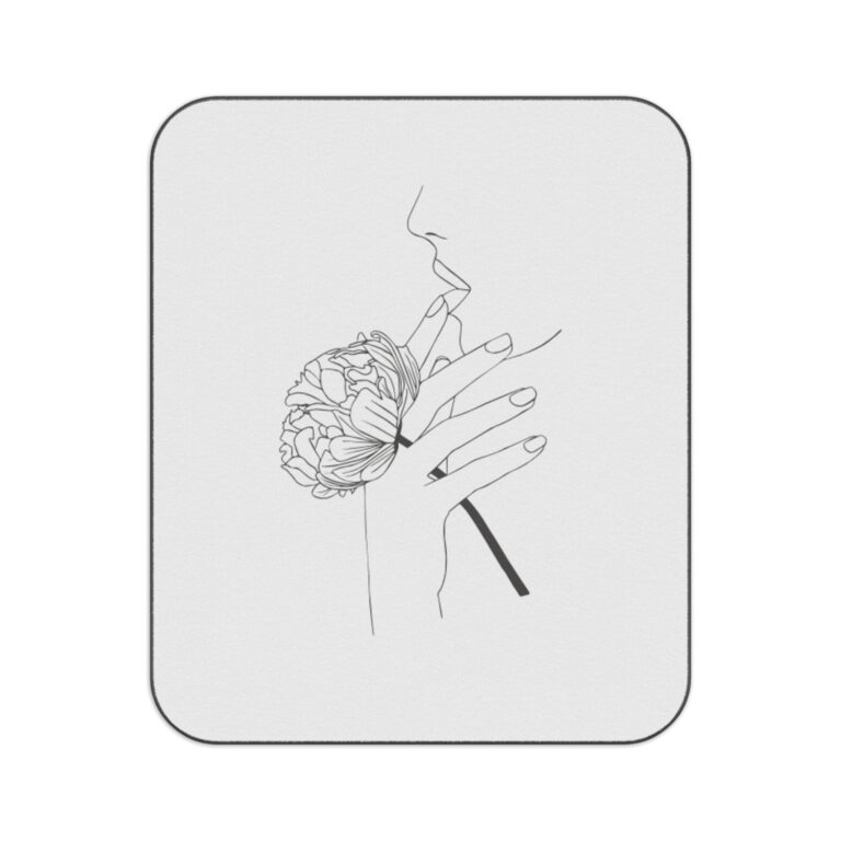 Minimal Line Art Picnic Blanket — Floral Hand & Face Design, Lightweight Outdoor Throw