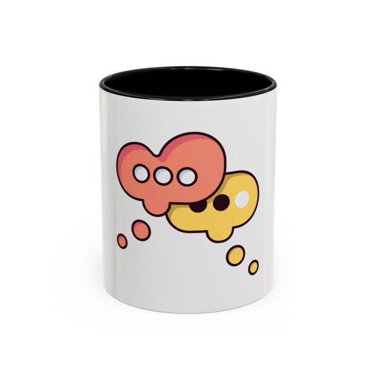 Speech Bubble Accent Coffee Mug — Cute Conversation Cartoon Design