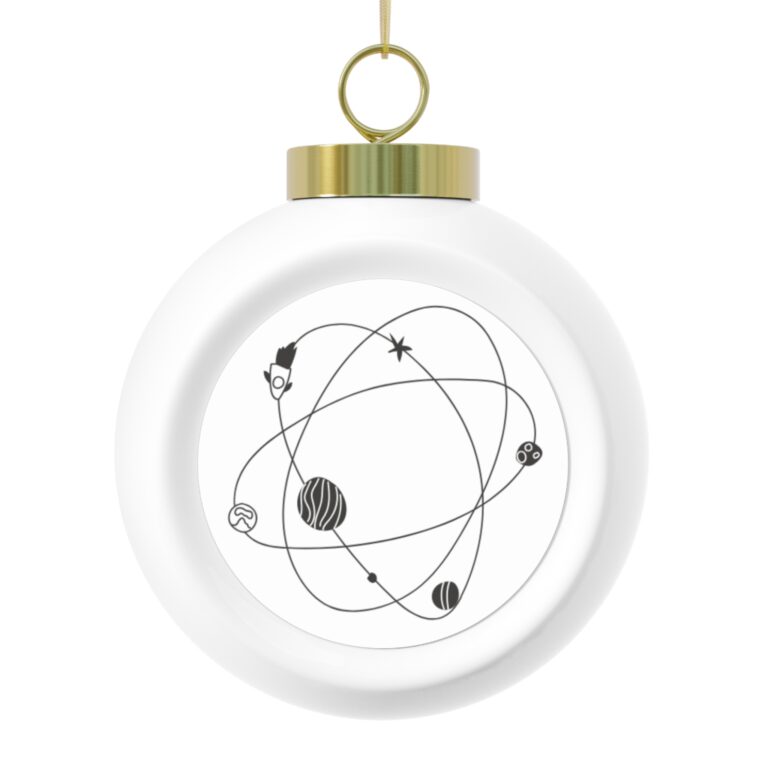 Space Planets Christmas Ornament — Hand-Drawn Solar System Holiday Ball